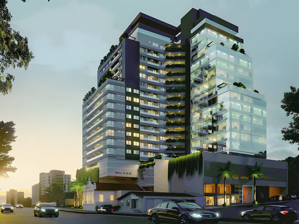 Cidade Milano Pátio Milano. Inaugurado em 2020 como o primeiro espaço gastronômico do tipo na cidade, com curadoria de sabores e experiências